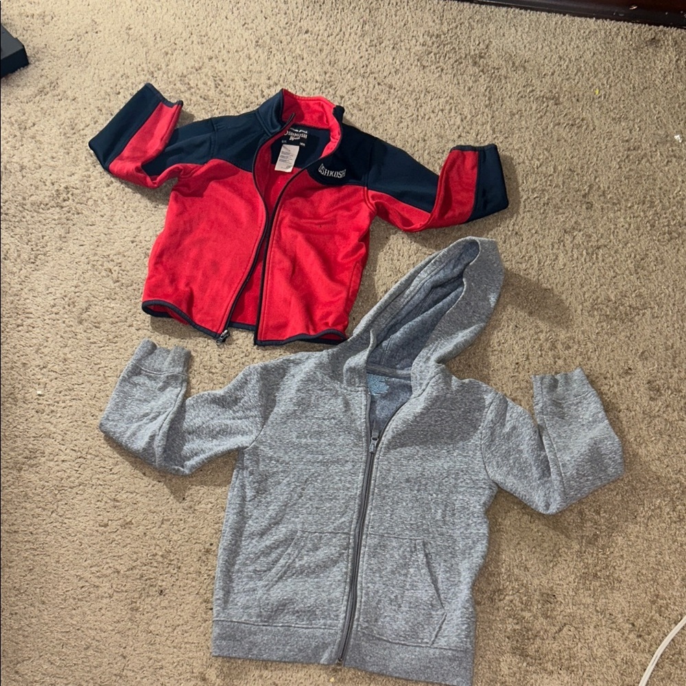 OshKosh B'gosh Red and Gray Hoodie Set